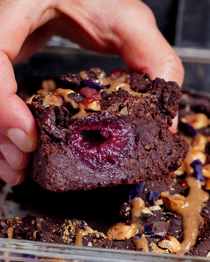 Bohnen Kirschbrownies