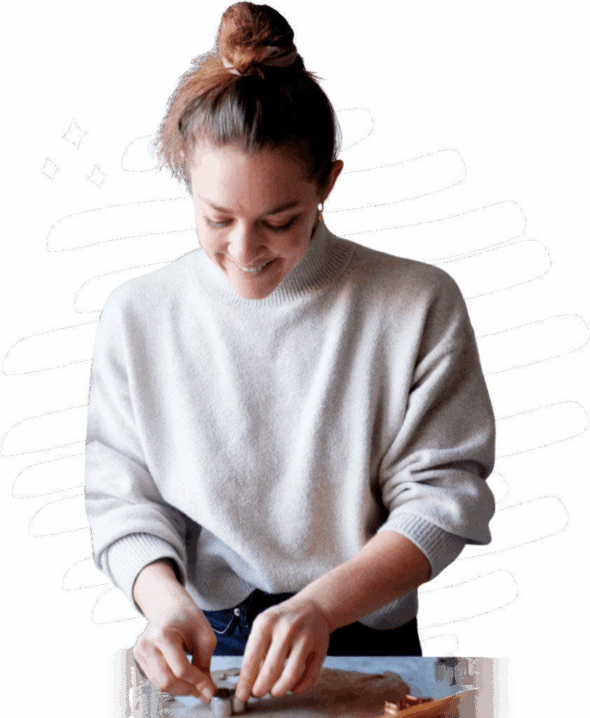 Sarah am Plätzchenausstechen